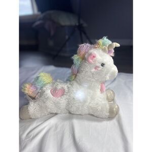 FAO Swartz White Unicorn Light Up Color Changing Music Plush Toy 🦄